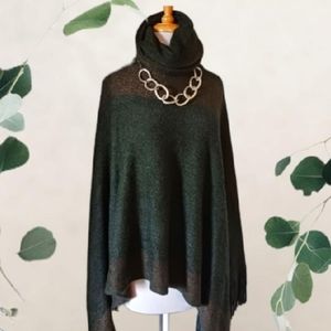 Anthropologie Dark Green Turtleneck Poncho
